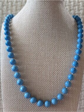 Vintage Turquoise Blue Beaded Necklace